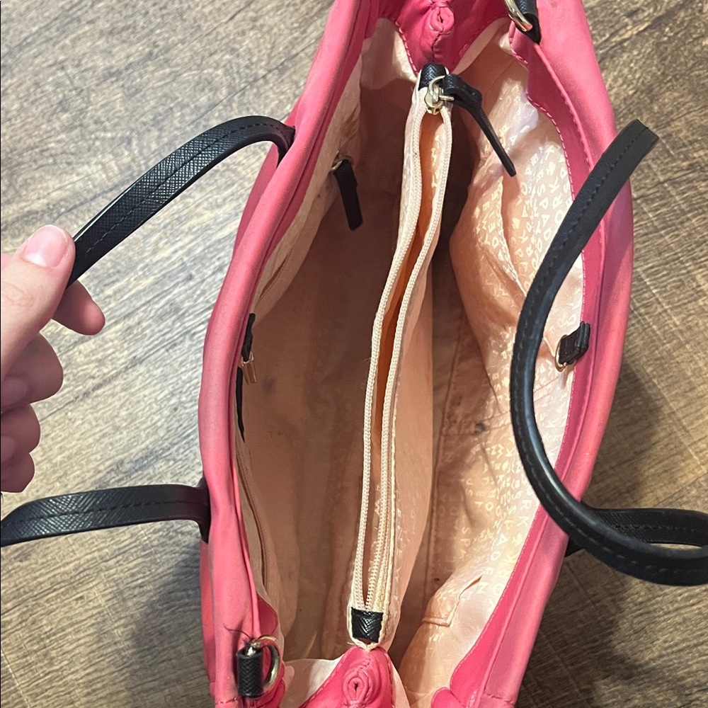 Kate Spade New York Pink Nylon Tote Shoulder Bag Black Handles – Read - Picture 7 of 15